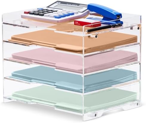 File Paper Organizer Letter Tray For Desk Office Supplies Folder Accessories ...