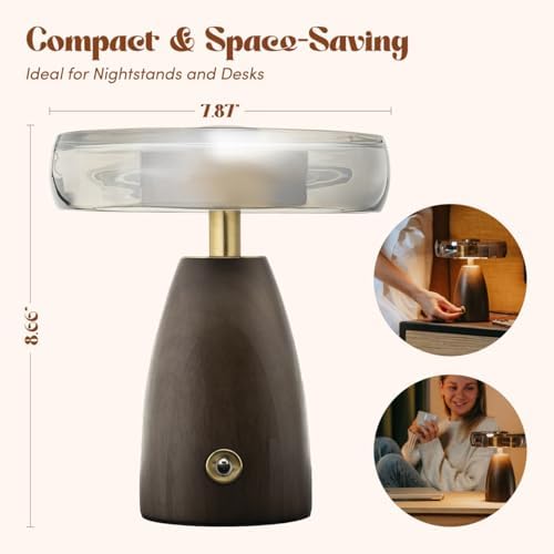 SEHNLICH Aesthetic 9” Table Lamp for Living Room, Bedroom, Bedside, Nightstan...