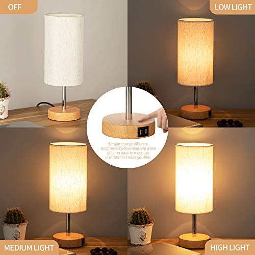 Yarra-Decor Bedside Table Lamps with USB Port - Touch Control Small Lamp for ...