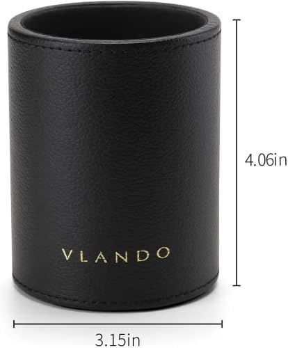 VLANDO Office Desk Organizer Leather Desktop Organizer Caddy with Drawer for ...