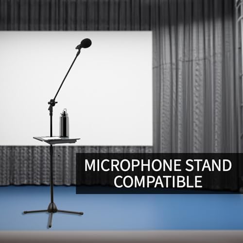 VIVO Black 14 x 10 in Pole Mount Shelf with Drawer, MOUNT-SF13D