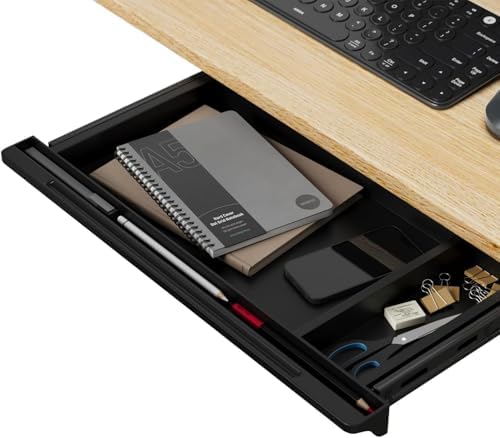 Under Desk Mounted Sliding Drawer to pull out, Attachable Desk Pencil Drawer ...