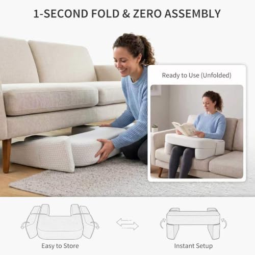Septsun Foldable Lap Desk Pillow - Armrest, Laptop Cushion for Couch & Bed