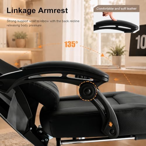 GTPLAYER Gaming Chair, Computer Chair with Mesh Back, Ergonomic Gaming Chair ...