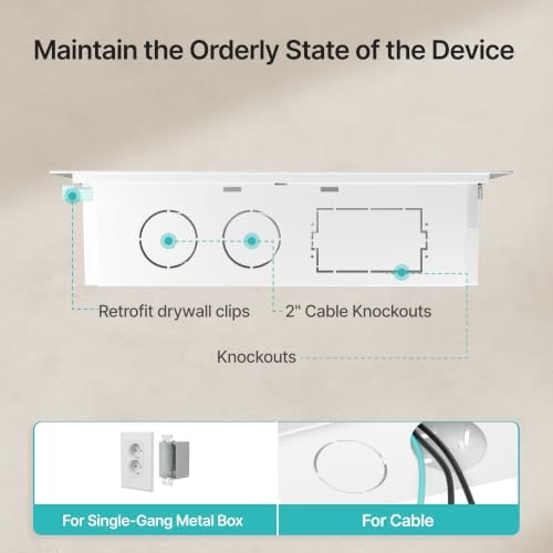 PEGZONE 9" in-Wall Media Box Recessed Outlet Cable Management Kit