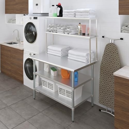 Amgood Stainless Steel Work Table with 2 Shelves | 30" x 48" Table ...