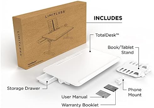 Limitless TotalDesk Portable Workstation and Lap Desk with Adjustable Height ...