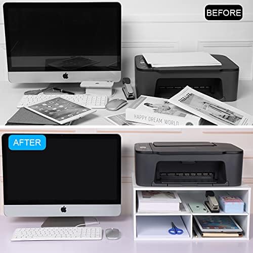 EMERIT Printer Stand for Desk - 2 Tier Desktop Printer Stand with Paper Stora...