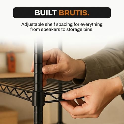 2-Tier Media Shelf Organizer with Adjustable Shelves with 125-lb Capacity Per...