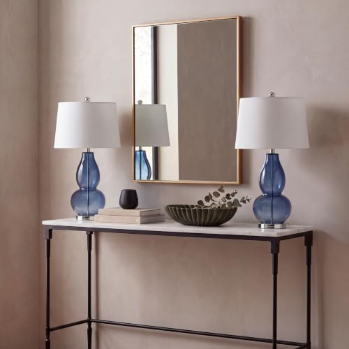 Safavieh Lighting Collection Mercurio Double Gourd Blue and White Table Lamp,...