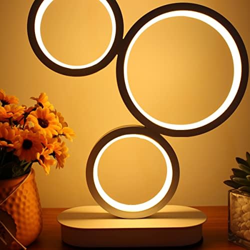 LED Table Lamp, Modern Bedside Lamps for Nightstand, 18W Dimmable LED Desk La...