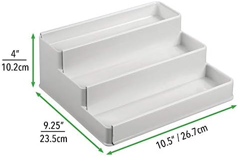 mDesign Plastic Expandable 3-Tier Shelf Rack Organizer - Storage for Bathroom...
