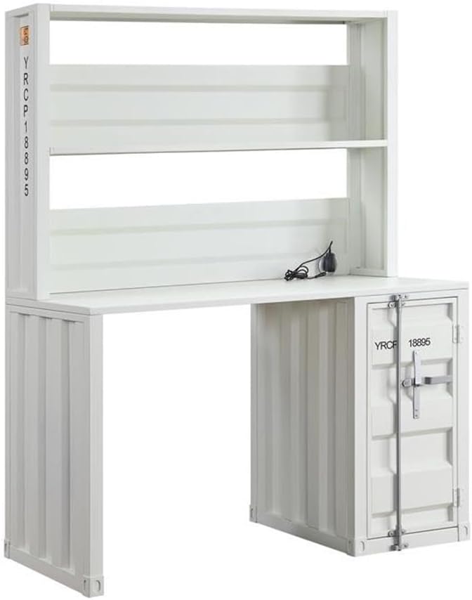 Acme Cargo Desk & Hutch in White