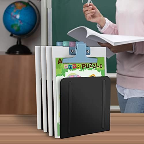 Acrimet 4 Section File Sorter Vertical, Metal Desktop Organizer, Black