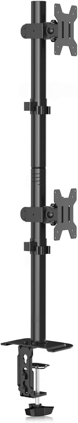Bracwiser Dual Vertical Fully Adjustable Monitor Arm Stand Mount Fits Two Scr...