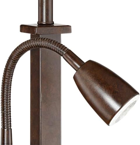 Deacon 26" Tall Desk Lamp Gooseneck USB and Outlet Bronze Brown LED Modern
