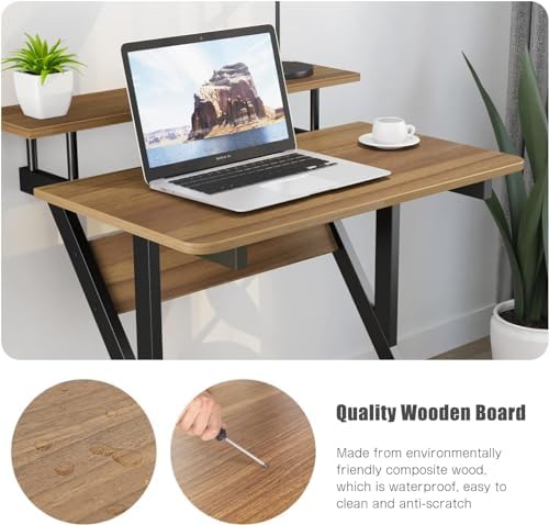 Dripex Computer Desk for Small Spaces, Z Shaped Small Computer Desk, 27.5 inc...