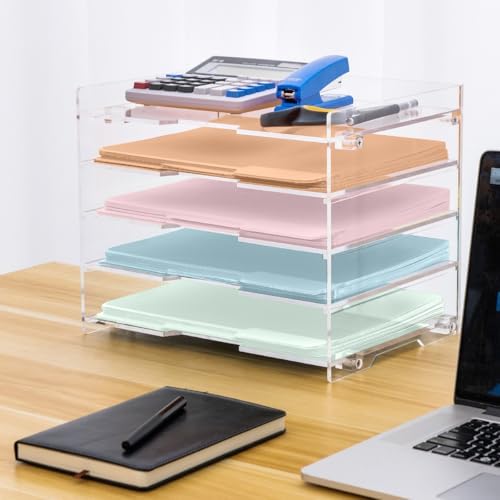 File Paper Organizer Letter Tray For Desk Office Supplies Folder Accessories ...