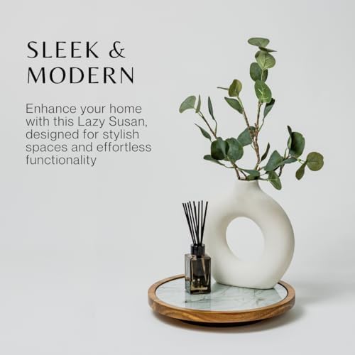 Rickby, 12" Premium Acacia Wood Lazy Susan Turntable for Table Top with ...