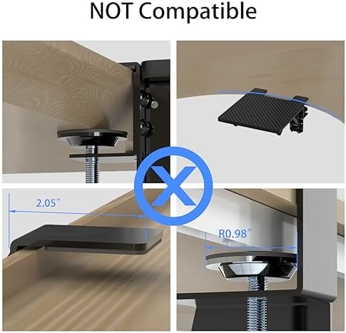 suptek Ergonomics Desk Extender Tray, 9.5"x9.1" Clamp on Table Moun...