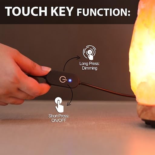 Himalayan Glow Salt Lamp with Touch Dimmer Switch, 5-7 lbs, Natural Pink Crys...
