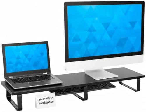 Mount-It! 39" Extra Long Dual Monitor Stand Riser – Ergonomic Desk Organ...