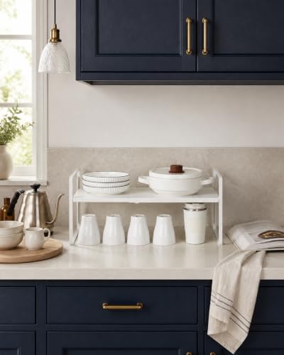 Nxconsu Kitchen Cabinet Shelf Organizers, Countertop Riser, 8.6" 1 Pack