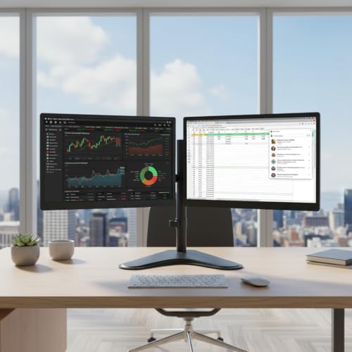 Mount-It! Dual Monitor Stand for Desk - Double Monitor Mount for 2 Screens up...