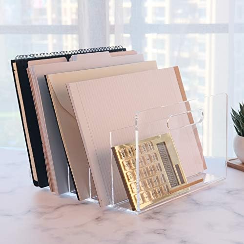 Acrylic File Sorter, Desktop File Collator Office File Organizer, Clear 11.4&...