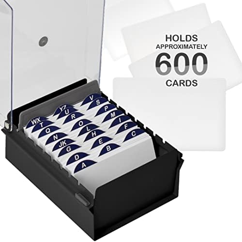 Acrimet 3 x 5 Card File Holder Organizer Box Metal Base Heavy Duty (AZ Index ...