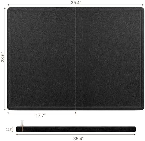 AKTOP Foldable Felt Bulletin Board for Wall, 24x36 inches, Black
