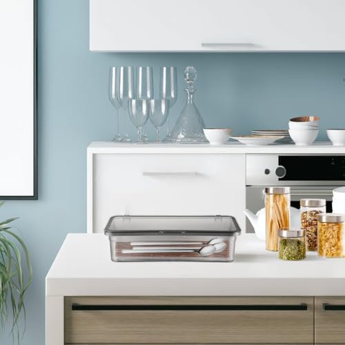 Cabilock 3 Pack Silverware Organizer with Lid, Cutlery Tray Utensil Holder fo...