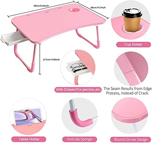 Laptop Desk Foldable Bed Table, Portable Lap Desk Laptop Bed Tray Table with ...
