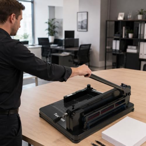 Heavy Duty Guillotine Paper Cutter - 400 Sheets Capacity, A4 12" Stack P...