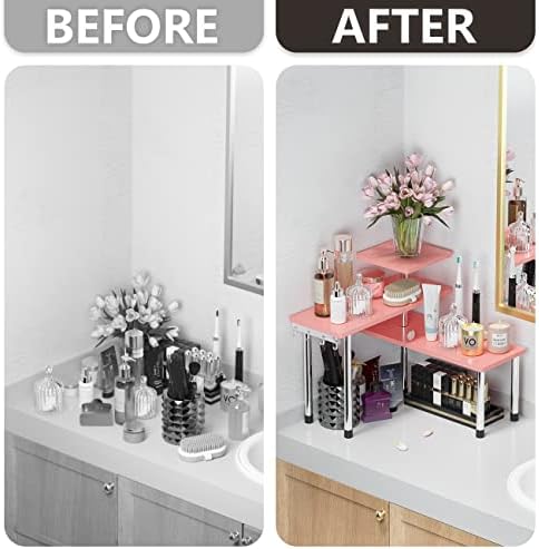 ZHWS Bathroom Counter Organizer Corner Shelf – Bathroom Organization Bamboo 3...