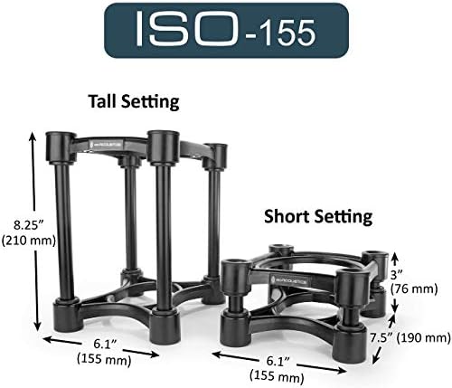 IsoAcoustics Iso-Stand Series Speaker Isolation Stands with Height & Tilt...