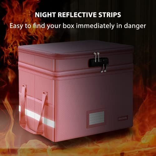 DocSafe File Box with Lock,Multi-Layer Fireproof Document Box Collapsible Fil...