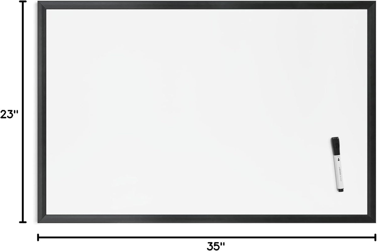 U Brands Magnetic Whiteboard 24" x 36", Black Wood Frame Dry Erase ...