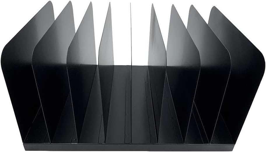 Huron Desktop File Binder Organizer Storage Vertical 8 Slot, Black Commercial...