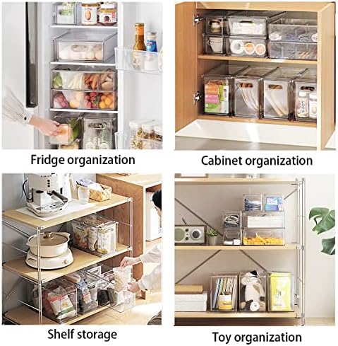2Pack Stackable Fridge Drawers Pull-Out Bins Divided Produce Saver Containers...