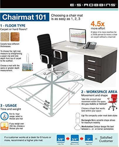 ES Robbins 120433 Carpet Chair Mat 60"x48"