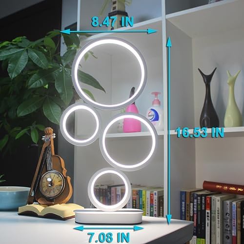 LED Table Lamp, Modern Bedside Lamps for Nightstand, 18W Dimmable LED Desk La...