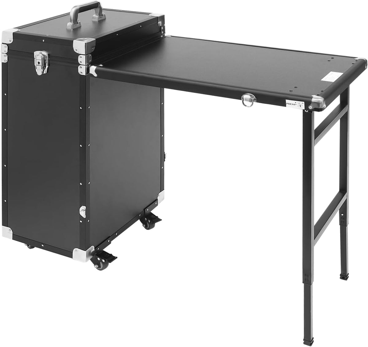 Cosmetic Trolley Storage Organizer, Foldable Nail Tables with 4 Drawers Mirro...