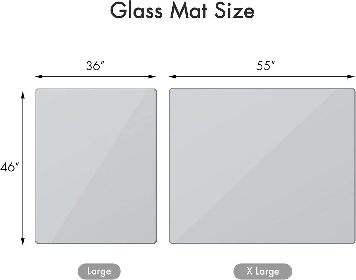 GLSLAND 36" x 46" Office Chair Mat for Carpet, Tempered Glass Floor...