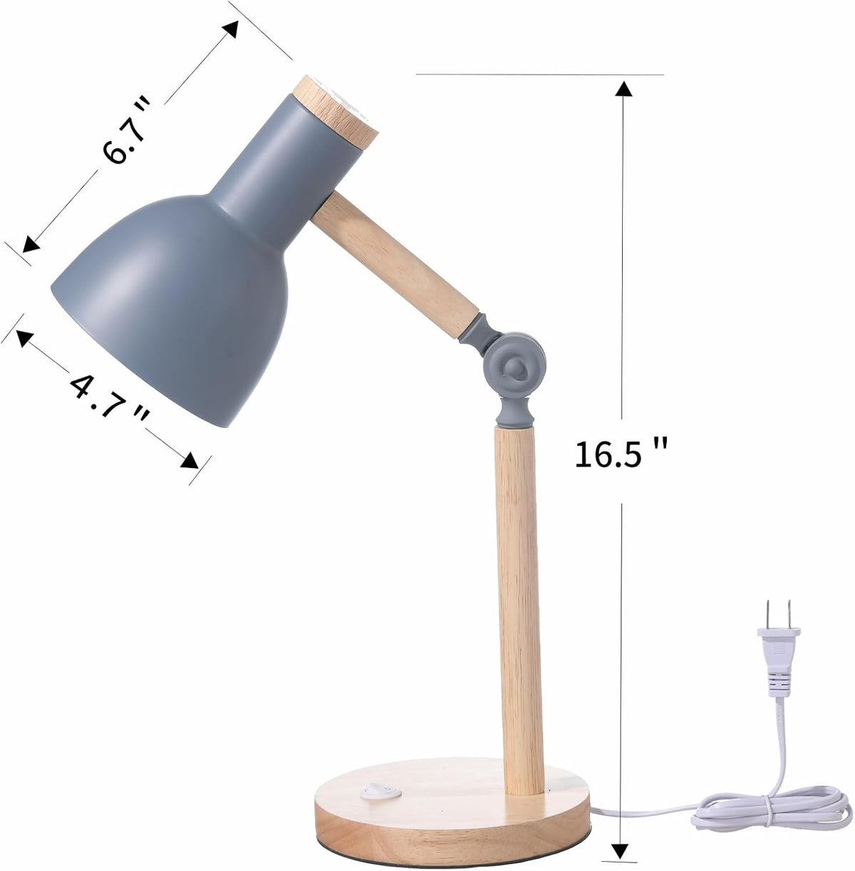 Adjustable Wooden Arm Desk Lamp, Table Lamp for Reading office Bedroom