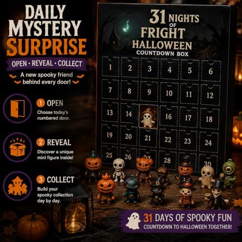 Halloween Advent Calendar 2026, Spooky Mini Collectible Figures (31 Days)