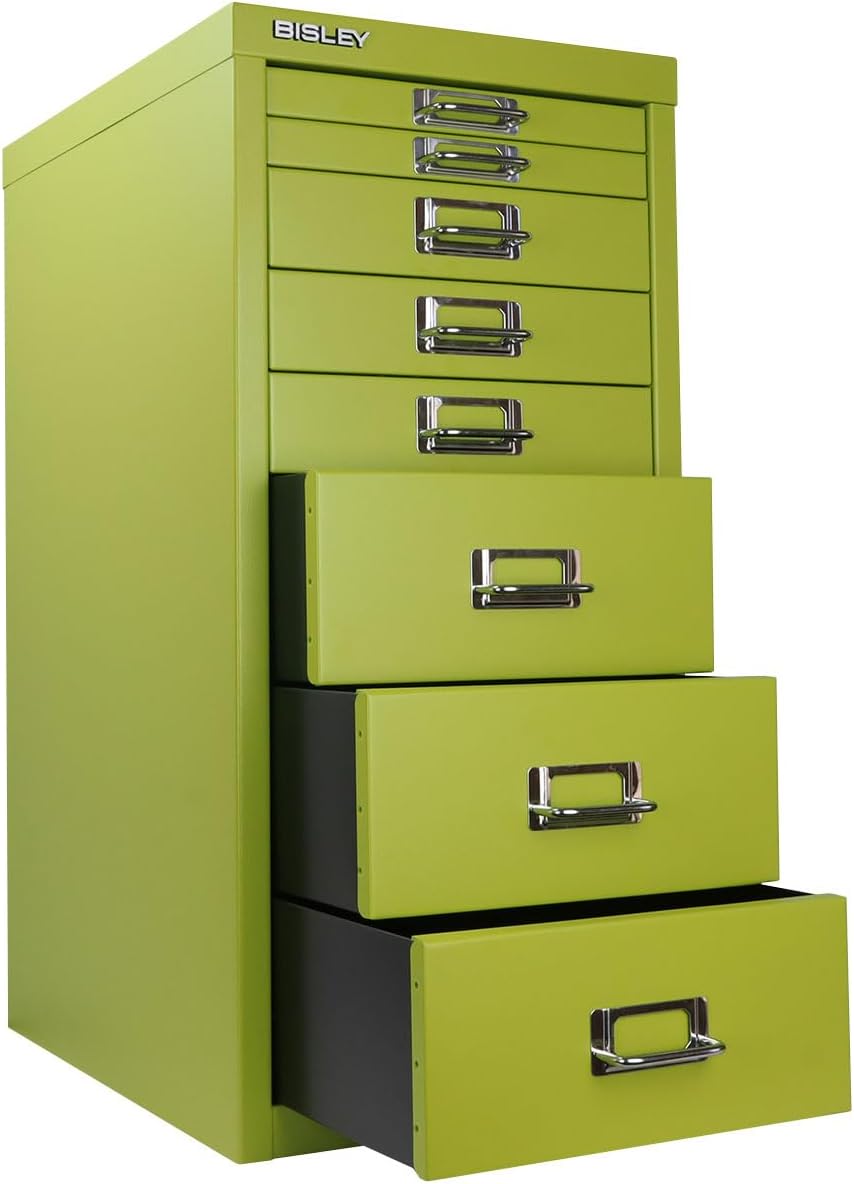 8-Drawer Steel MultiDrawer Cabinet - Green, by Bisley
