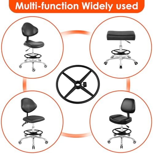 18" Foot Rest Ring for Drafting Stool & Office Chair, Chrome Steel