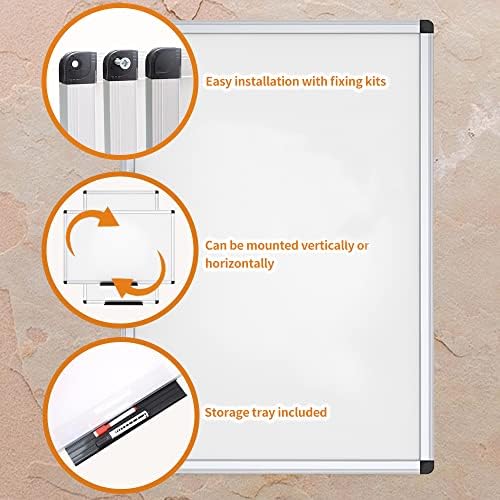 VIZ-PRO Dry Erase Board, 36 x 24 Inches, 2 Pack, Wall Mounted Whiteboard