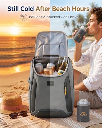 MATEIN HER Cooler Backpack for Women with Hook-and-Loop Top Lid for Beach